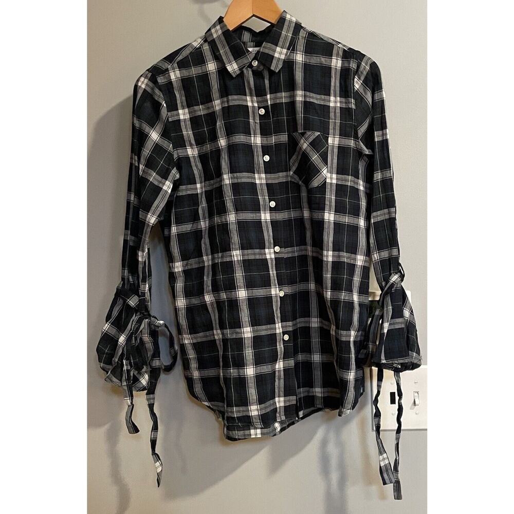 Trovata Birds of Paradise Anthropologie Top Plaid Button Up Womens XS
